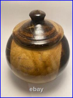 Carole Glover Studio Pottery Large Round Decorative Vase Jar With Lid Carole Glover Studio Pottery Large Round Decorative Vase Jar With Lid
