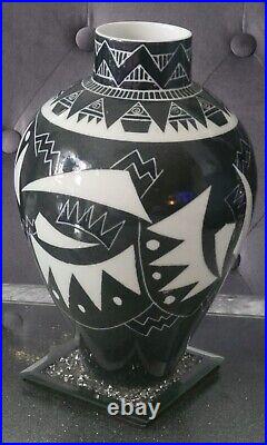 Caroline Harvie Scottish Studio Pottery Porcelain Black Vase Very Rare 1990's