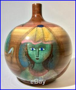 Charming, Colorful Vintage Polia Pillin Vase, Circus Theme, c. 1960s-70s