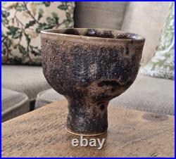 Chris Carter Studio Pottery Stoneware Pedestal Bowl with Textured Glaze Chris Carter Studio Pottery Stoneware Pedestal Bowl with Textured Glaze