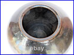 Chris Carter, vintage British studio pottery stoneware globular vase, c1980