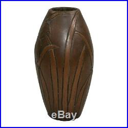 Clewell Owens Pottery Copper Clad Incised Lily Vase Shape 827