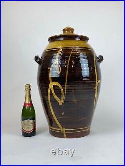 Clive Bowen Outstanding Monumental Studio Pottery Slipware Exhibition Jar Pot