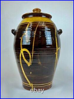 Clive Bowen Outstanding Monumental Studio Pottery Slipware Exhibition Jar Pot