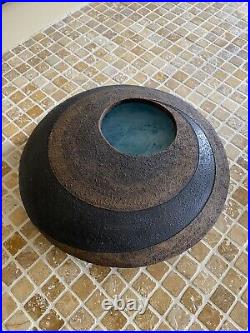 Clive Brooker Studio pottery Super Rare Ikebana Squat Vase Brutalist Modernist
