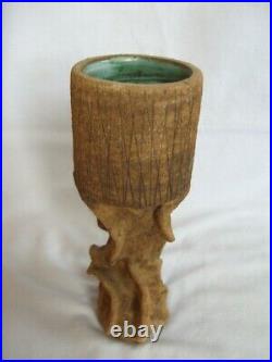 Clive Brooker'ikebana' Studio Pottery Vase 1970s 8in