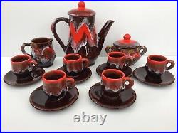 Coffee Pot Set Ceramic 6 cups and saucers