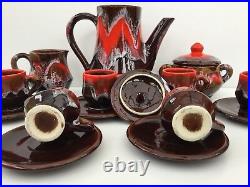 Coffee Pot Set Ceramic 6 cups and saucers