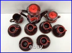 Coffee Pot Set Ceramic 6 cups and saucers