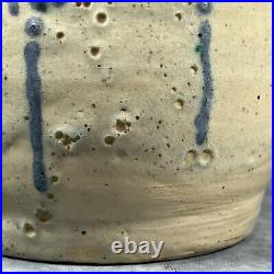 Collectible Denise Wren (Oxshott Pottery) 16cm Cream & Blue Glazed Vase c1920 Collectible Denise Wren (Oxshott Pottery) 16cm Cream & Blue Glazed Vase c1920