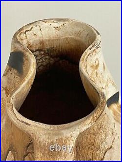 Collectible Primitive Rustic Conjoined Brown Studio Pottery Vase