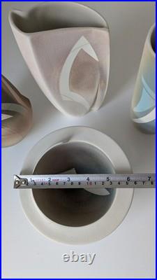Collection 4 vintage studio pottery Elaine Dick'Space Scape' ceramics Scotland