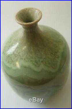 Collectors Small Celadon, Crystalline Glaze Bud Base by Sun Chao