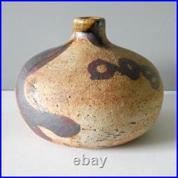 Connie Walther Denmark Vintage Studio Art Pottery Round Stem Bud Vase Signed 60s Connie Walther Denmark Vintage Studio Art Pottery Round Stem Bud Vase Signed 60s
