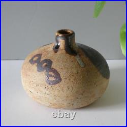 Connie Walther Denmark Vintage Studio Art Pottery Round Stem Bud Vase Signed 60s Connie Walther Denmark Vintage Studio Art Pottery Round Stem Bud Vase Signed 60s