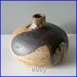 Connie Walther Denmark Vintage Studio Art Pottery Round Stem Bud Vase Signed 60s Connie Walther Denmark Vintage Studio Art Pottery Round Stem Bud Vase Signed 60s