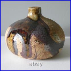 Connie Walther Denmark Vintage Studio Art Pottery Round Stem Bud Vase Signed 60s Connie Walther Denmark Vintage Studio Art Pottery Round Stem Bud Vase Signed 60s