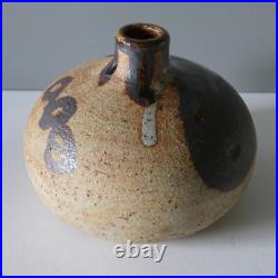 Connie Walther Denmark Vintage Studio Art Pottery Round Stem Bud Vase Signed 60s Connie Walther Denmark Vintage Studio Art Pottery Round Stem Bud Vase Signed 60s