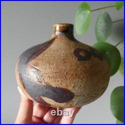 Connie Walther Denmark Vintage Studio Art Pottery Round Stem Bud Vase Signed 60s Connie Walther Denmark Vintage Studio Art Pottery Round Stem Bud Vase Signed 60s
