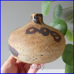 Connie Walther Denmark Vintage Studio Art Pottery Round Stem Bud Vase Signed 60s Connie Walther Denmark Vintage Studio Art Pottery Round Stem Bud Vase Signed 60s