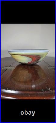 Contemporary British Studio Glass Multicoloured Landscape Design Dish Contemporary British Studio Glass Multicoloured Landscape Design Dish
