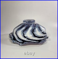 Contemporary Peter Layton British Studio Glass Multicoloured Footed Dish Signed
