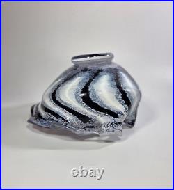 Contemporary Peter Layton British Studio Glass Multicoloured Footed Dish Signed