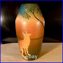 Copenhagen, PETER IPSEN Studio Vase, 1920's Fox And Crow. Raeven Og Kragen
