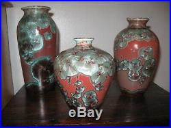 Crystalline Glaze JON PRICE 3 Piece Chinese Copper Red Reduction Fire RARE