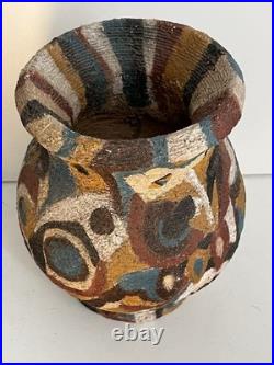 Cubist style Art Pottery vase 20th Century Fine art S Vanoli Italian