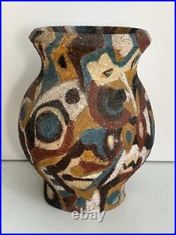 Cubist style Art Pottery vase 20th Century Fine art S Vanoli Italian
