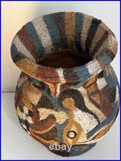 Cubist style Art Pottery vase 20th Century Fine art S Vanoli Italian