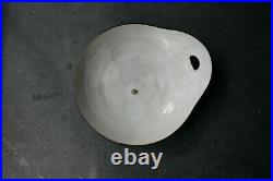 DAME LUCIE RIE British studio pottery stoneware WHITE PLATE WITH HANDLE c1950s