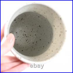 DEREK CLARKSON Studio Pottery Vase Speckled Stoneware Floral Design 21.5cm EHB