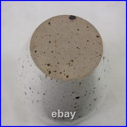 DEREK CLARKSON Studio Pottery Vase Speckled Stoneware Floral Design 21.5cm EHB