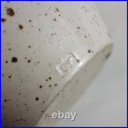 DEREK CLARKSON Studio Pottery Vase Speckled Stoneware Floral Design 21.5cm EHB