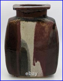 Dame Vera Doreen Blumhardt Large Stoneware Studio Pottery Slab Vase New Zealand