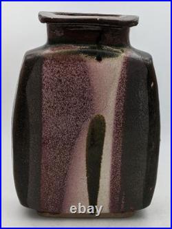 Dame Vera Doreen Blumhardt Large Stoneware Studio Pottery Slab Vase New Zealand