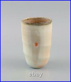 Danish studio ceramicist. Unique vase in glazed stoneware. Late 20th C