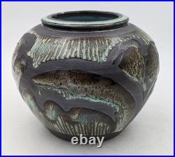 David Eeles Studio Pottery Stoneware Drip Glaze Vase 20th Century