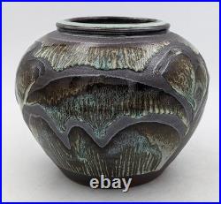 David Eeles Studio Pottery Stoneware Drip Glaze Vase 20th Century