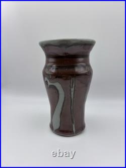 David Frith Stoneware Studio Pottery Vase. Impressed Stamp. Height 15cm. Signed