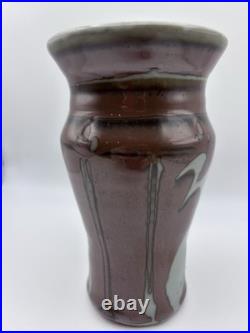 David Frith Stoneware Studio Pottery Vase. Impressed Stamp. Height 15cm. Signed