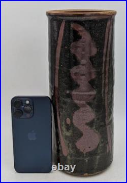 David Frith Studio Pottery Stoneware Cylindrical Vase 20th Century David Frith Studio Pottery Stoneware Cylindrical Vase 20th Century