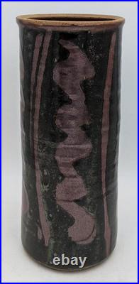 David Frith Studio Pottery Stoneware Cylindrical Vase 20th Century David Frith Studio Pottery Stoneware Cylindrical Vase 20th Century