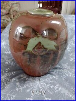 David Frith Studio Pottery Vase With Tenmoku Glaze