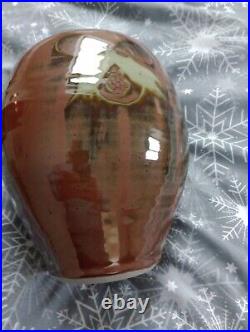 David Frith Studio Pottery Vase With Tenmoku Glaze