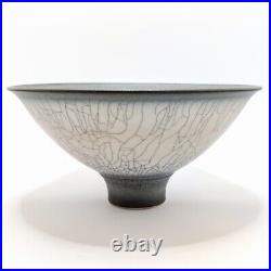David James White Porcelain Pedestal Footed Bowl Studio Art
