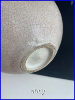David Leach Shallow Studio Pottery Crackle Glaze Vase