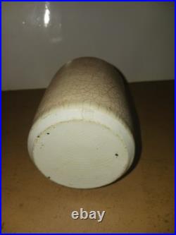 David Leech Studio Pottery Yunomi Small Vase Crackle Glaze Stonewear Mid 20thC